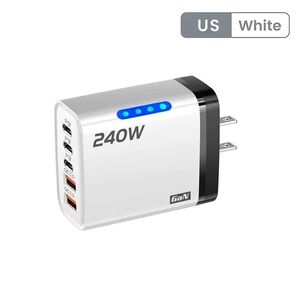240 w 5 ports Fast USB Wall Charger - White